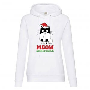 Жіноче худі Meow Christmas біле