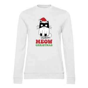 Жіночий світшот Meow Christmas білий